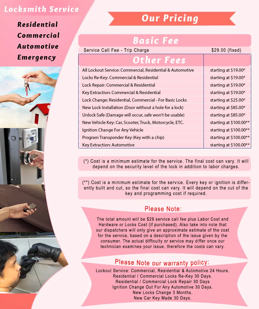 Galaxy Locksmith Store San Jose, CA 408-484-3871 - Pricelist-1