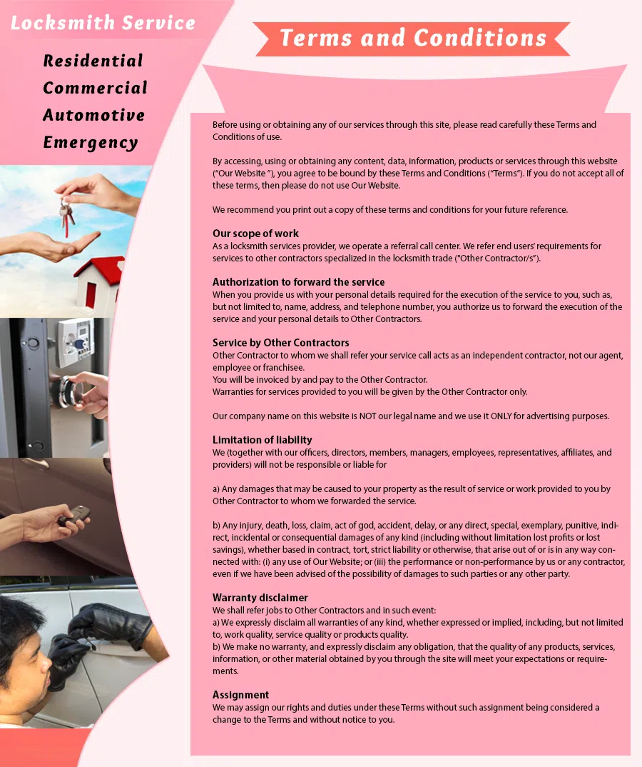 Galaxy Locksmith Store San Jose, CA 408-484-3871 - TermsAndCondition-1